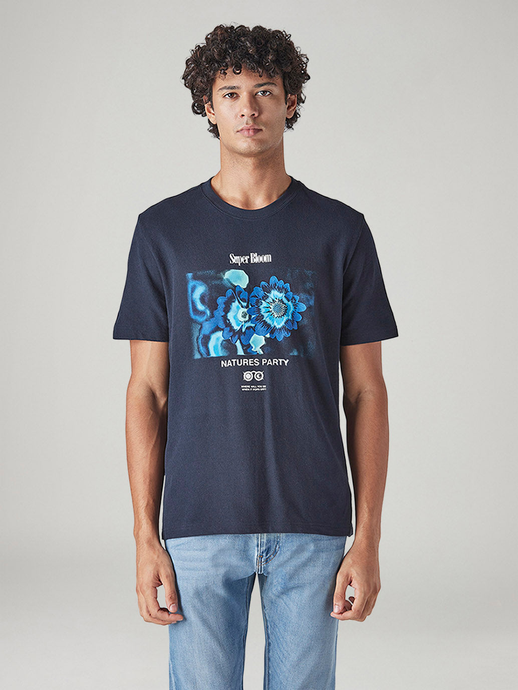 Men's Graphic Print Regular Fit Textured T-Shirt