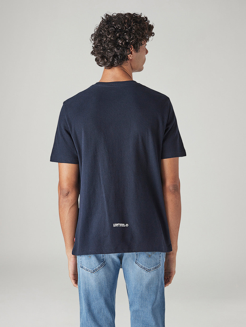 Men's Graphic Print Regular Fit Textured T-Shirt - Back View