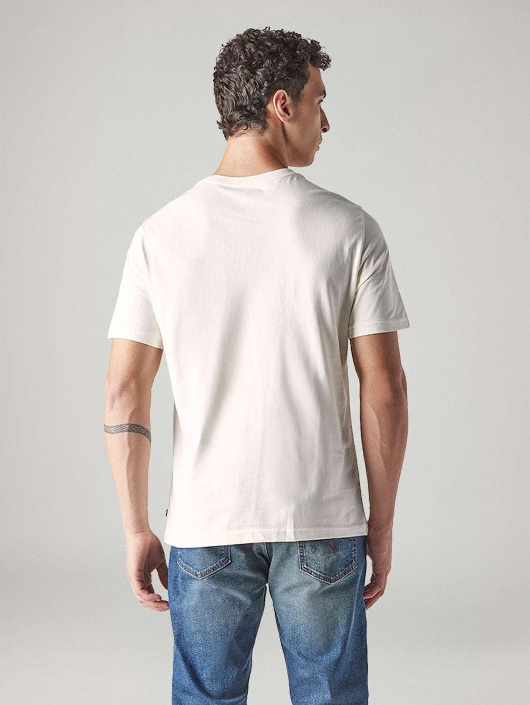 Men's Logo Printed Regular Fit Jersey T-Shirt - Back View