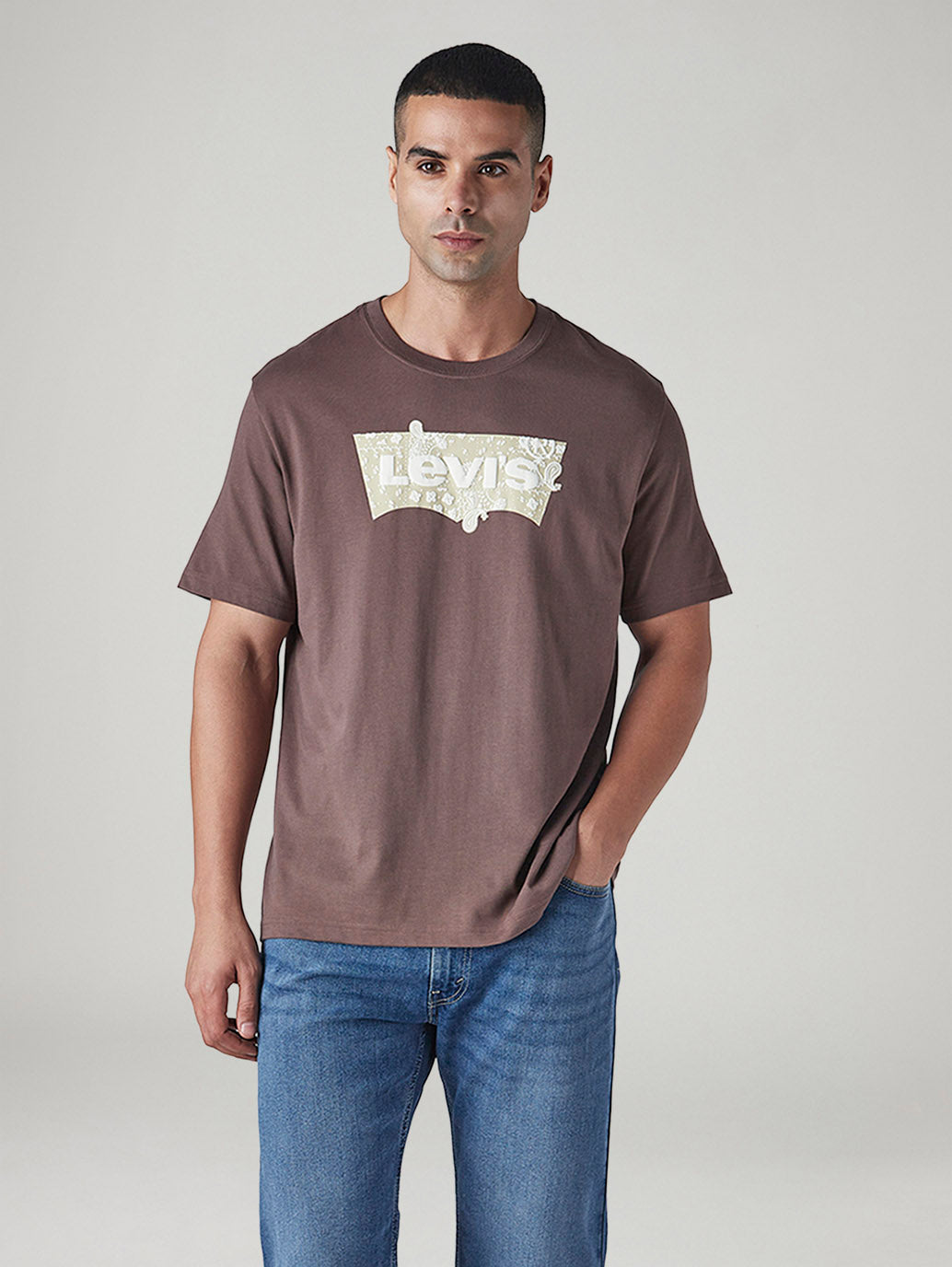 Men's Logo Printed Regular Fit Jersey T-Shirt