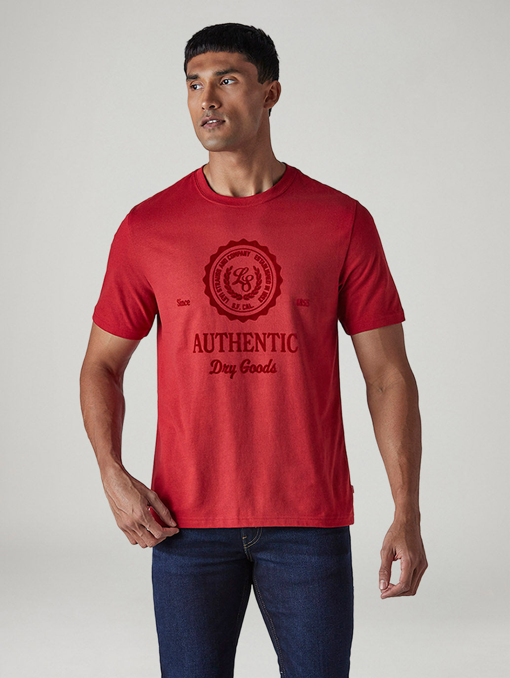 Men's Graphic Print Regular Fit Jersey T-Shirt - Front View