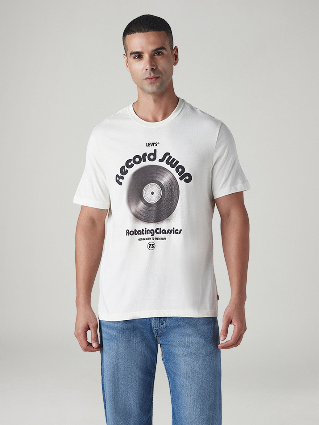 Men's Graphic Print Regular Fit Jersey T-Shirt - Front View