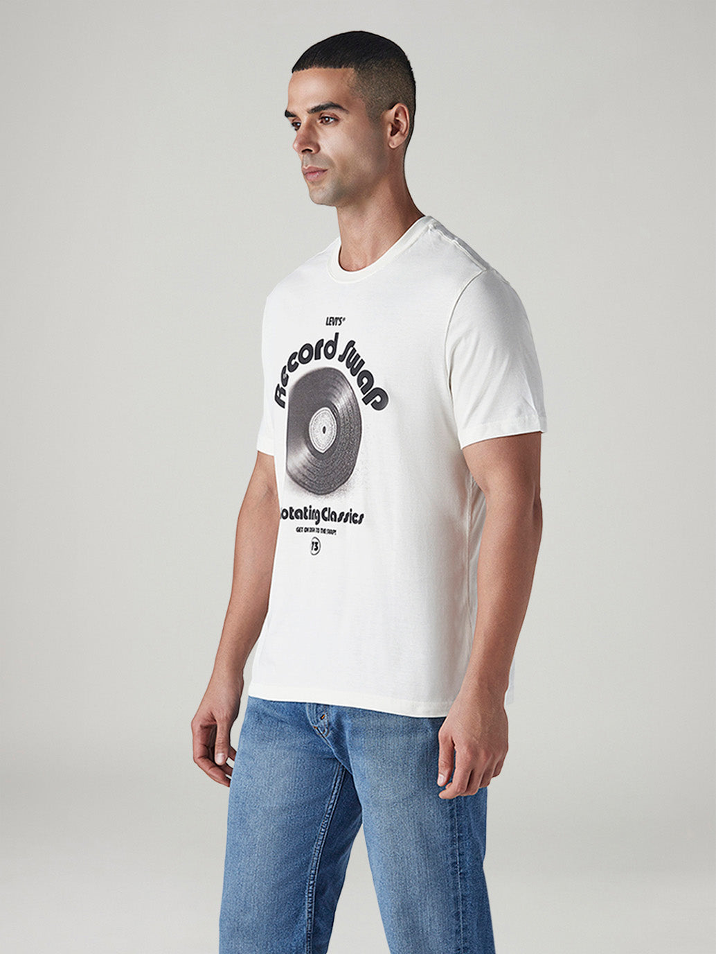 Men's Graphic Print Regular Fit Jersey T-Shirt - Side View