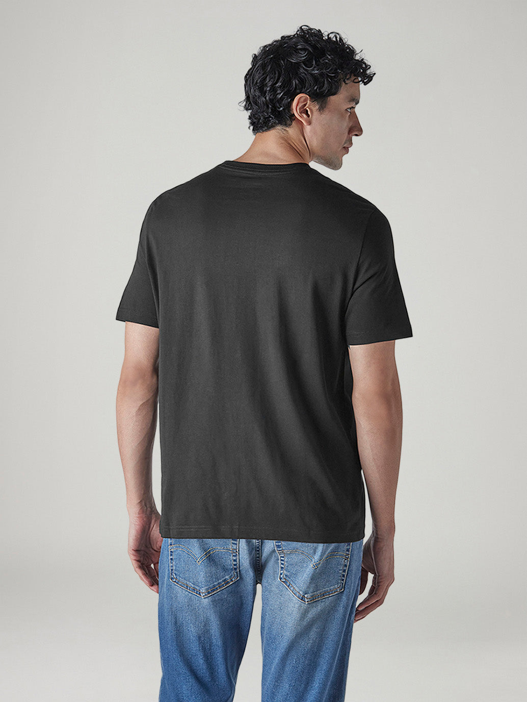 Men's Logo Printed Regular Fit Jersey T-Shirt - Back View