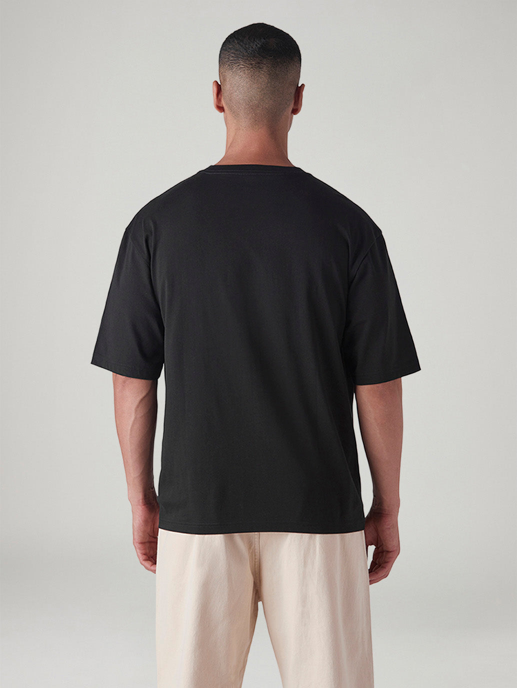 Men's Logo Printed Regular Fit T-Shirt - Back View