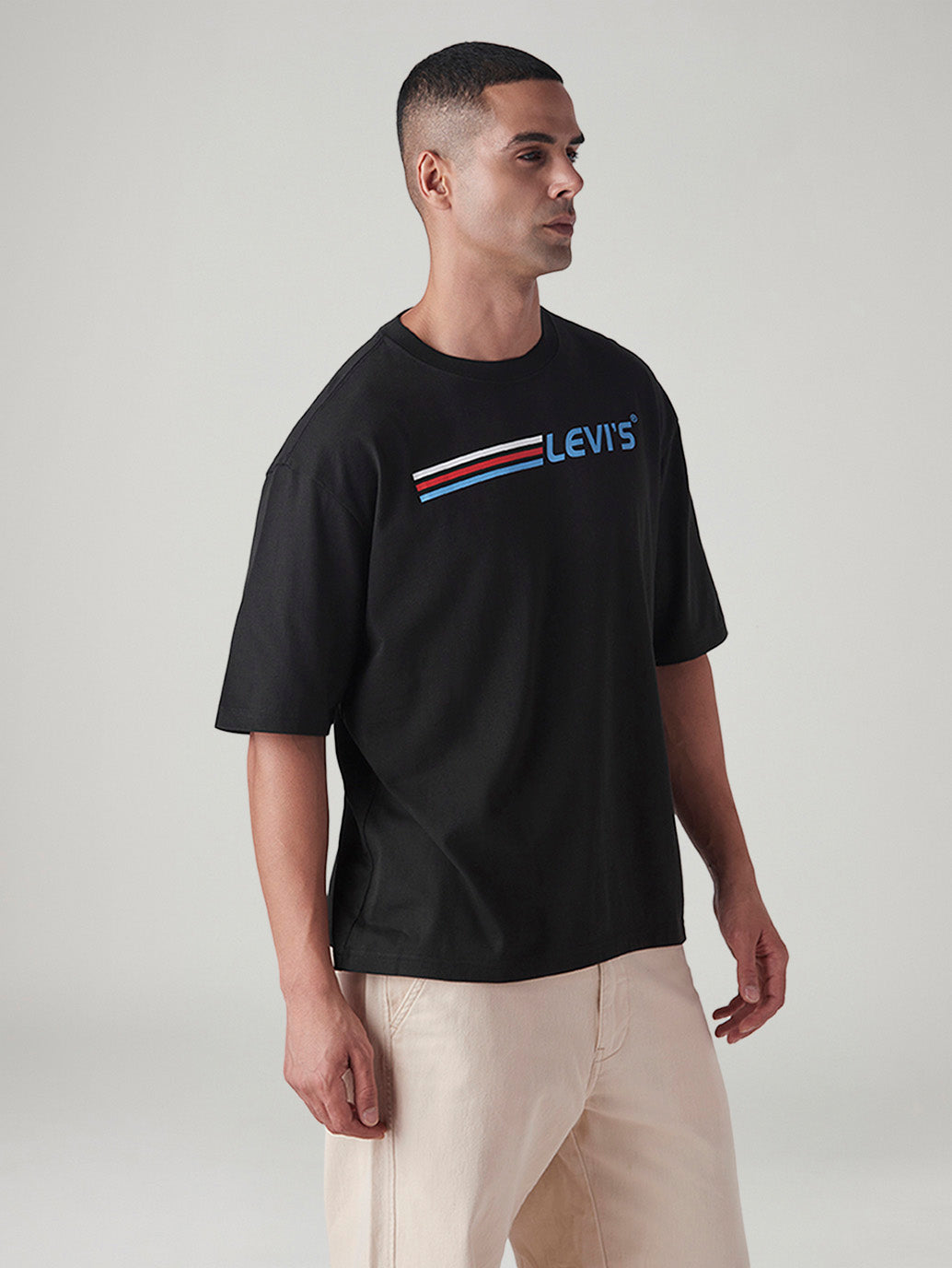 Men's Logo Printed Regular Fit T-Shirt - Side View
