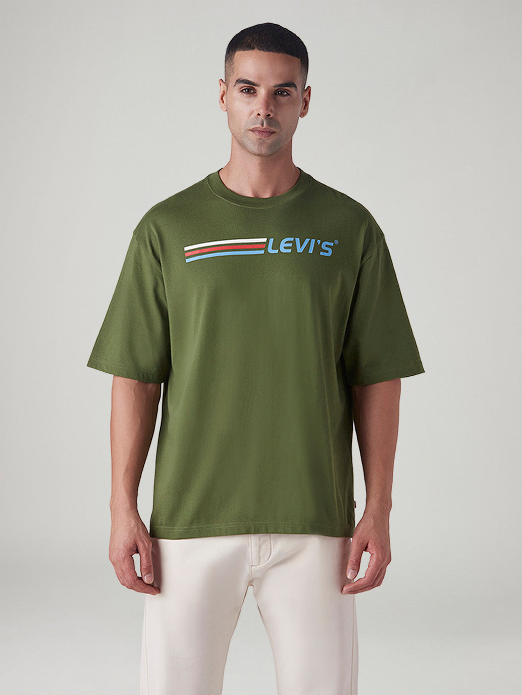 Men's Logo Printed Regular Fit T-Shirt - Front View