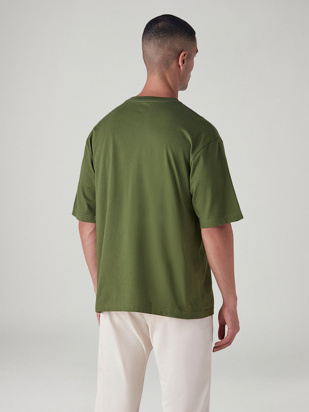 Men's Logo Printed Regular Fit T-Shirt - Back View