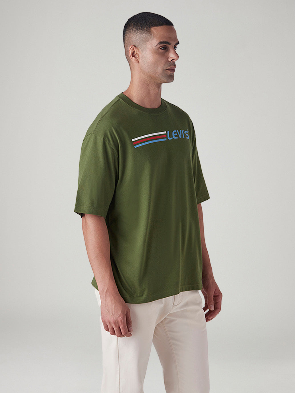 Men's Logo Printed Regular Fit T-Shirt - Side View