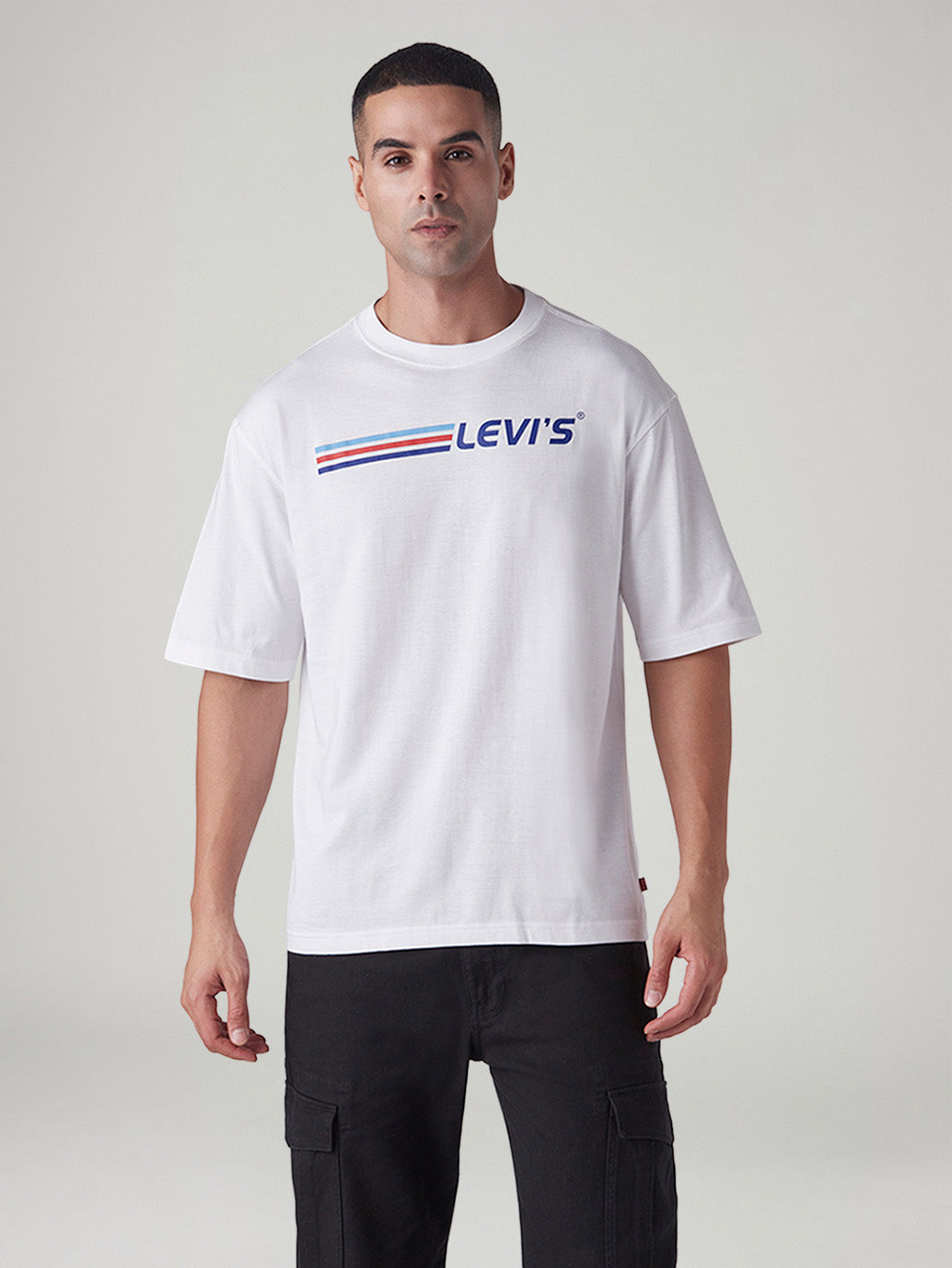 Men's Logo Printed Regular Fit T-Shirt - Front View
