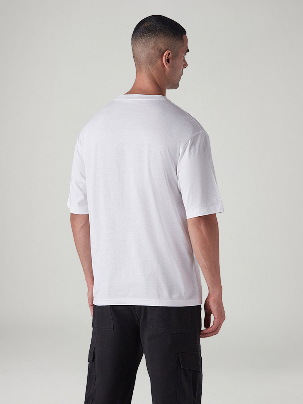 Men's Logo Printed Regular Fit T-Shirt - Back View