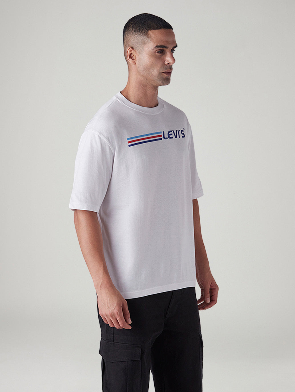 Men's Logo Printed Regular Fit T-Shirt - Side View