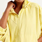 Women's Solid Yellow Hooded Windcheater Jacket - Detail View