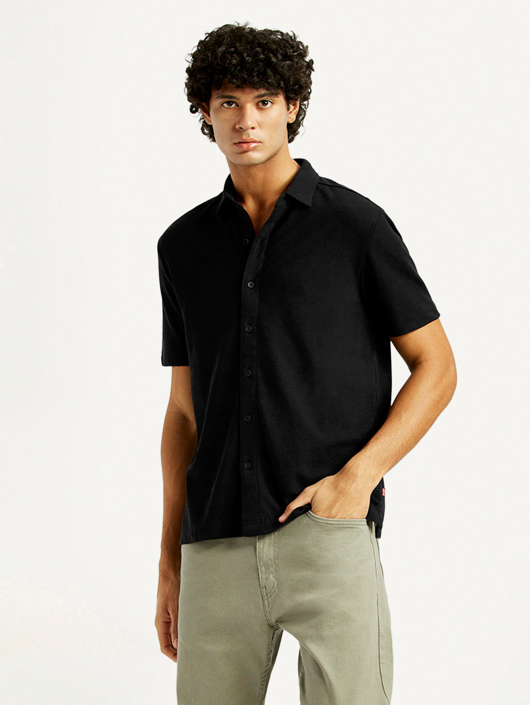 Men's Textured Slim Fit Knit Shirt - Styleshot View