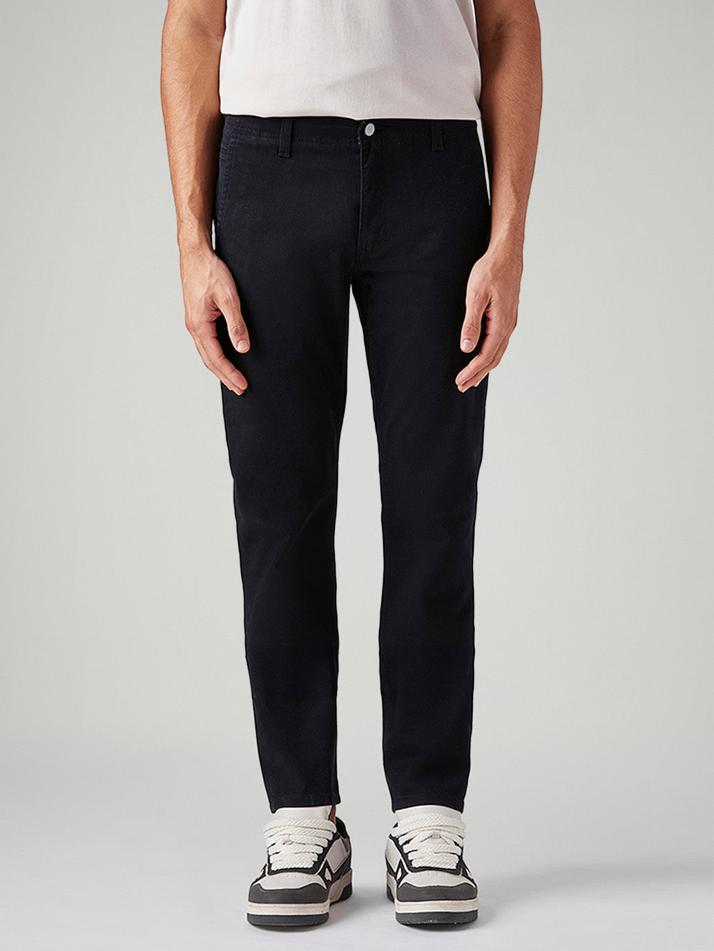 Men's 511 Black Slim Fit Mid Rise Chinos - Front View