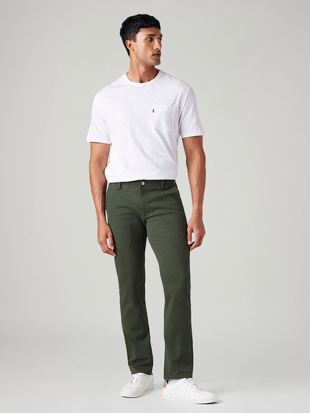Men's 511 Olive Slim Fit Mid Rise Chinos - Front View
