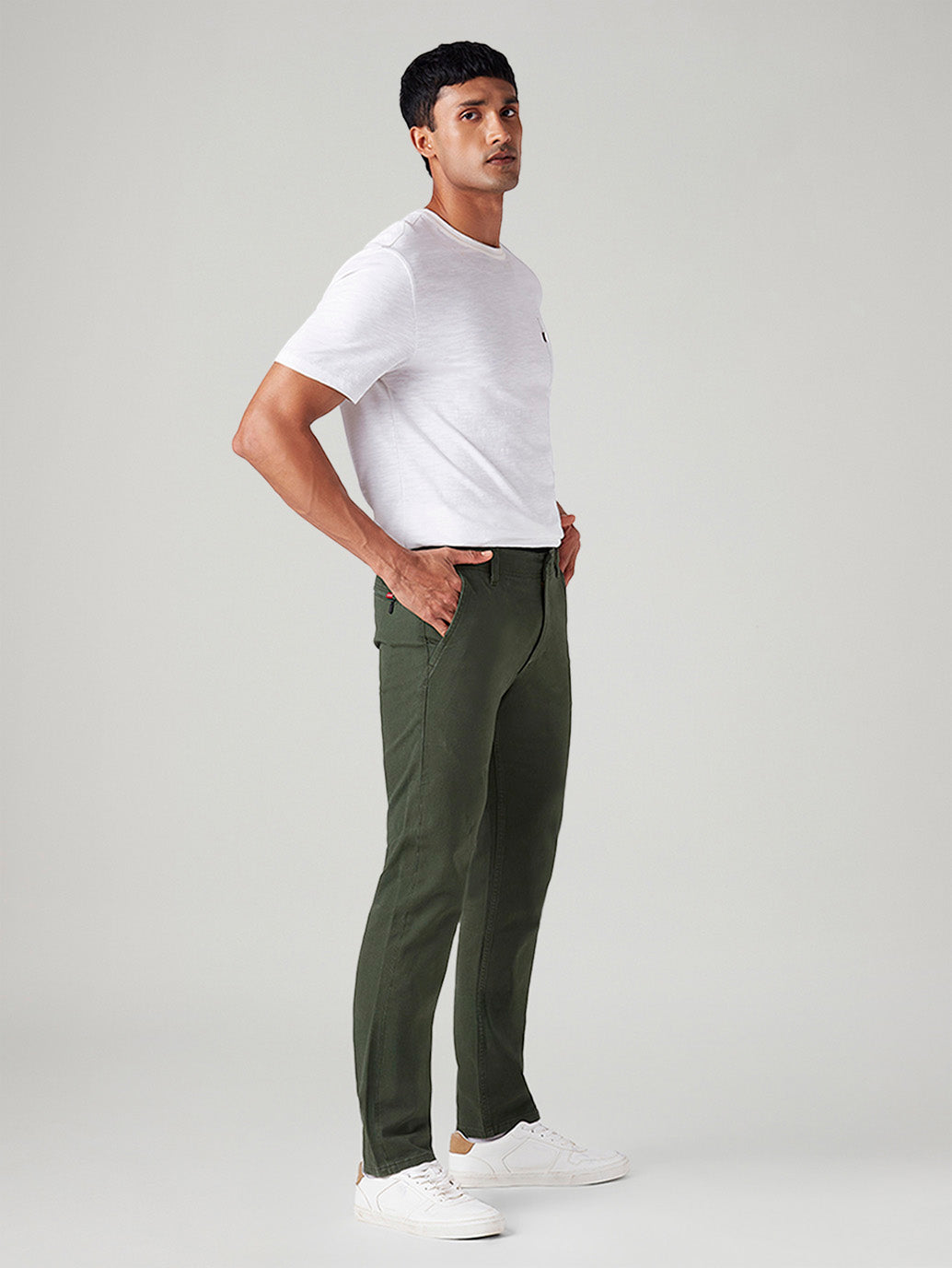 Men's 511 Olive Slim Fit Mid Rise Chinos - Side View