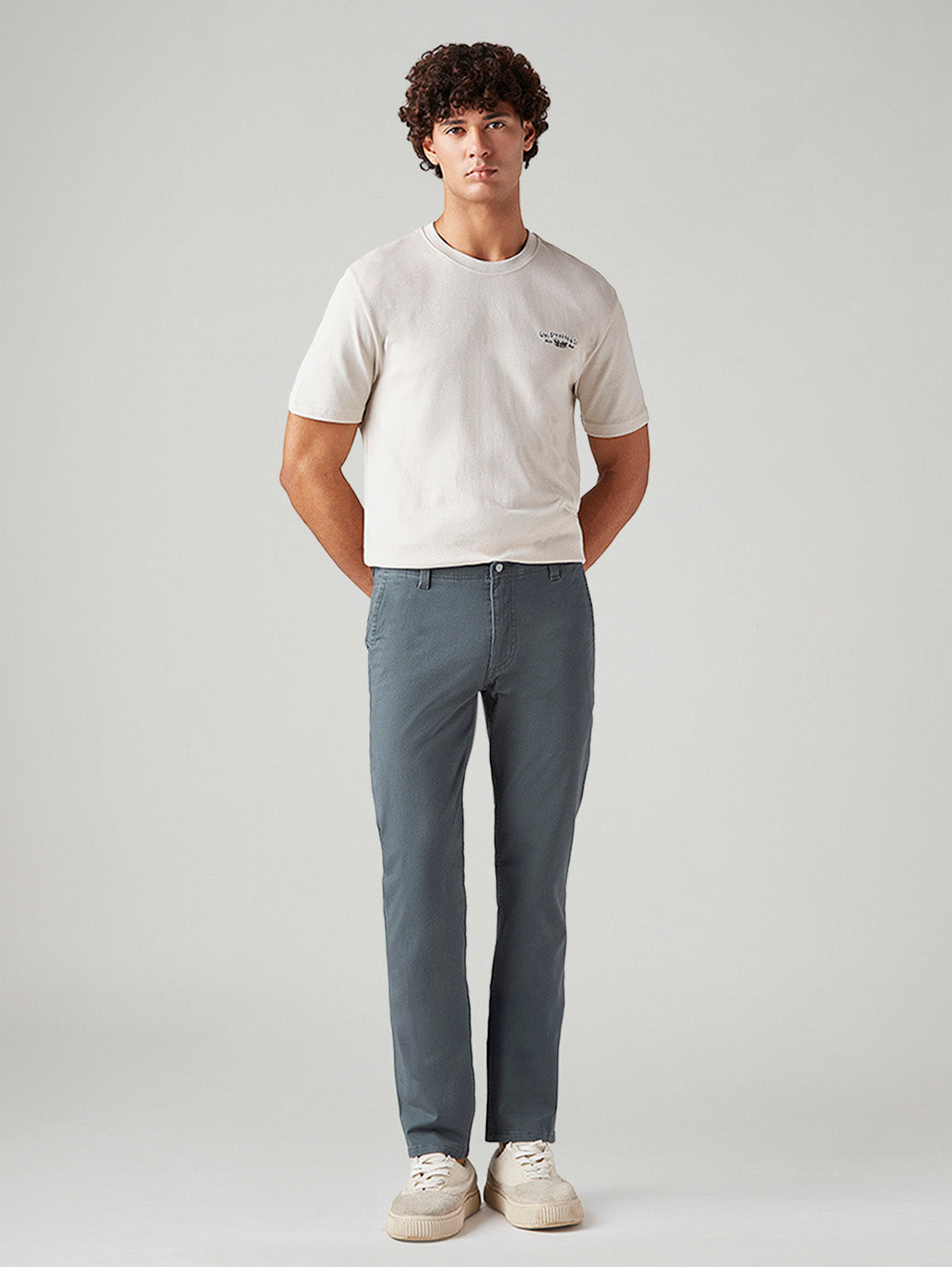 Men's 511 Grey Slim Fit Mid Rise Chinos - Front View
