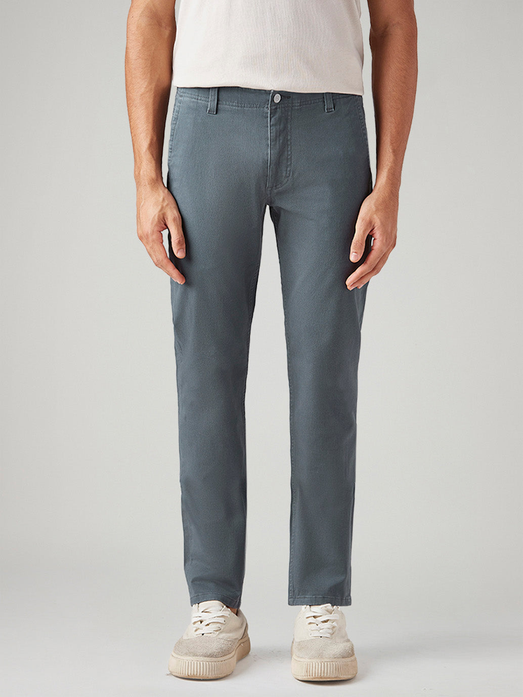 Men's 511 Grey Slim Fit Mid Rise Chinos - Front View