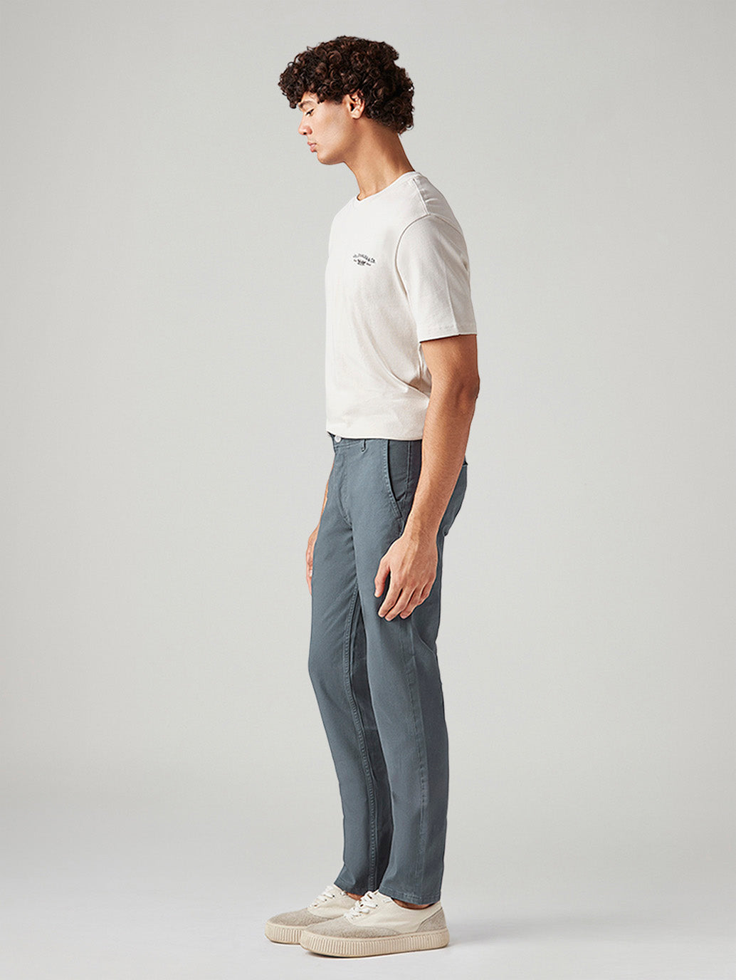 Men's 511 Grey Slim Fit Mid Rise Chinos - Side View