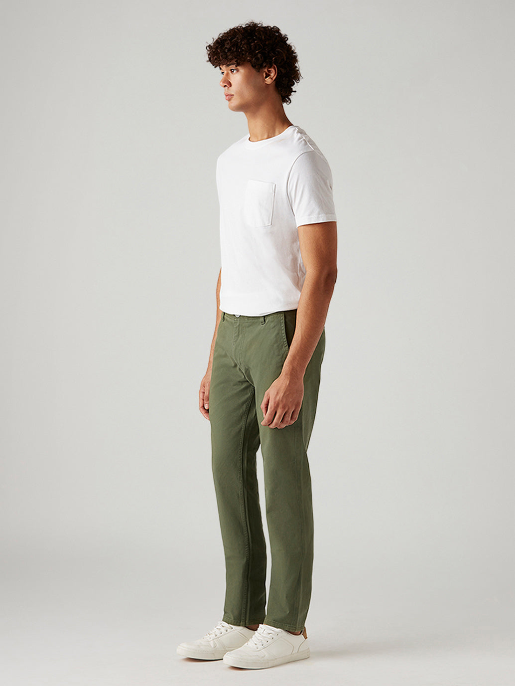 Men's 511 Olive Slim Fit Hyper Stretch Chinos - Side View