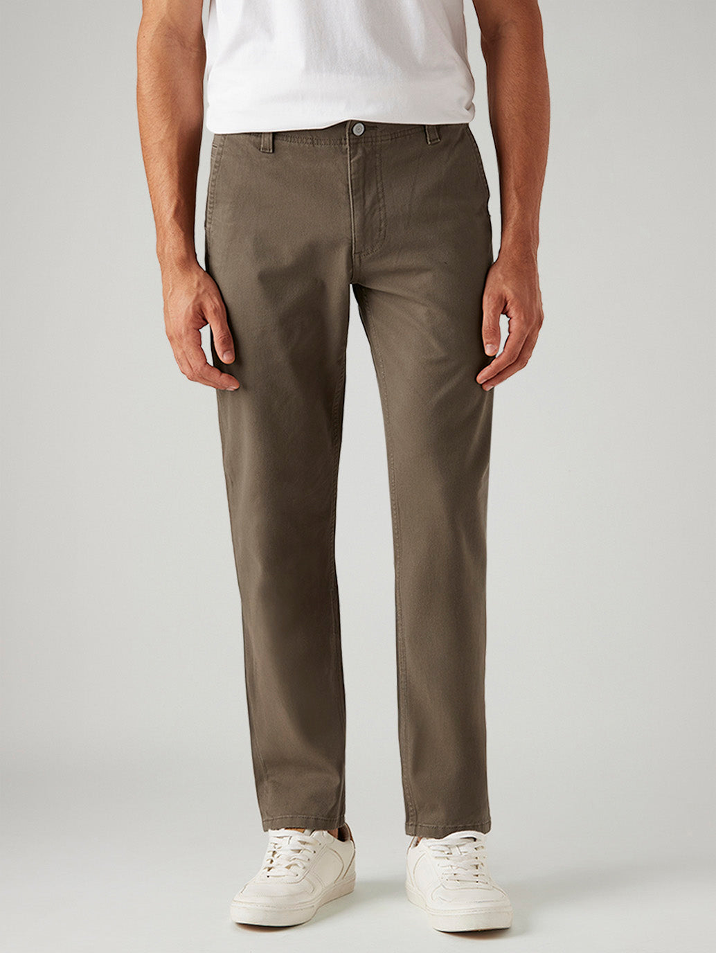 Men's 511 Taupe Slim Fit Hyper Stretch Chinos - Front View