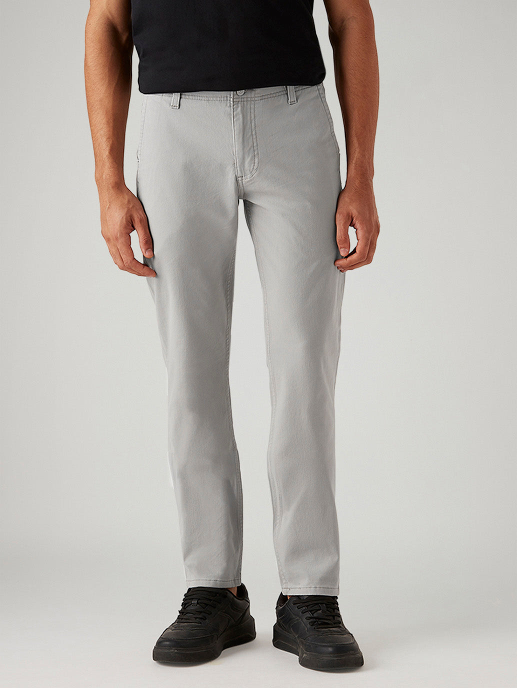 Men's 511 Light Grey Slim Fit Hyper Stretch Chinos - Front View