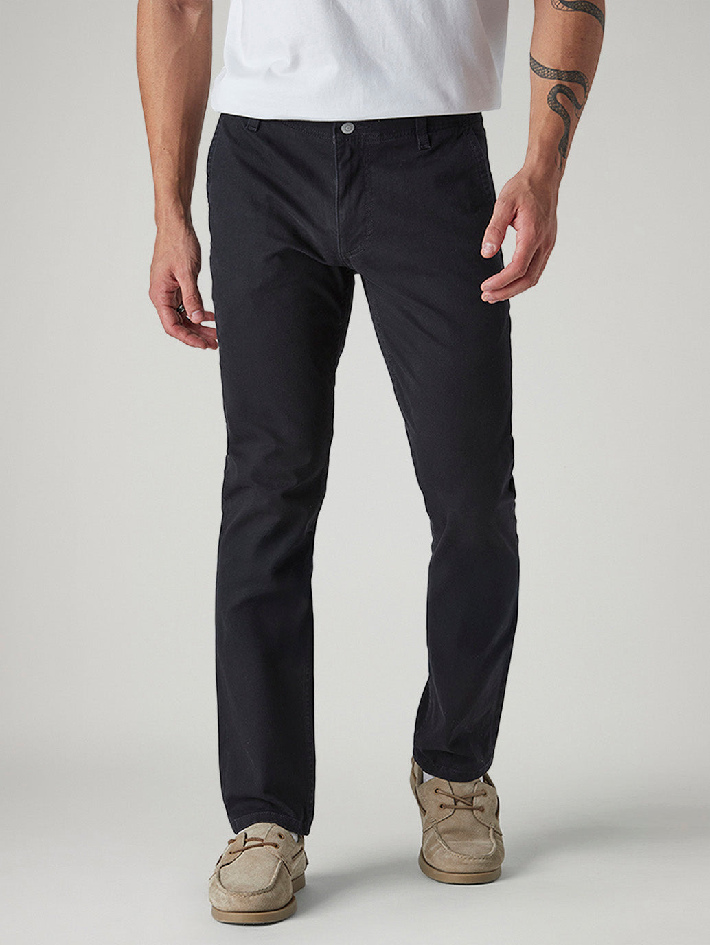 Men's 511 Black Slim Fit Mid Rise Chinos - Front View