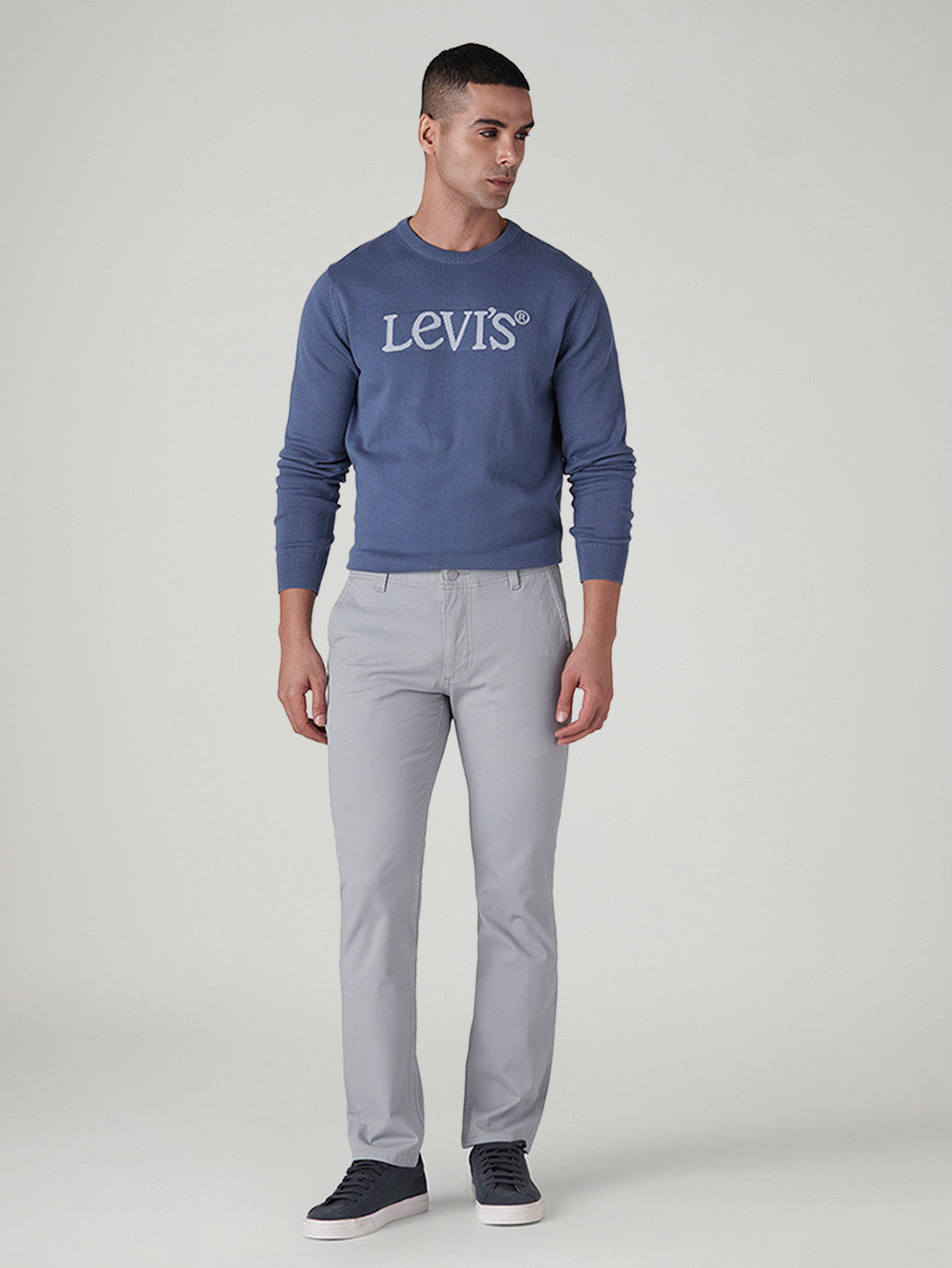 Men's 511 Grey Slim Fit Mid Rise Hyper Stretch Chinos - Front View
