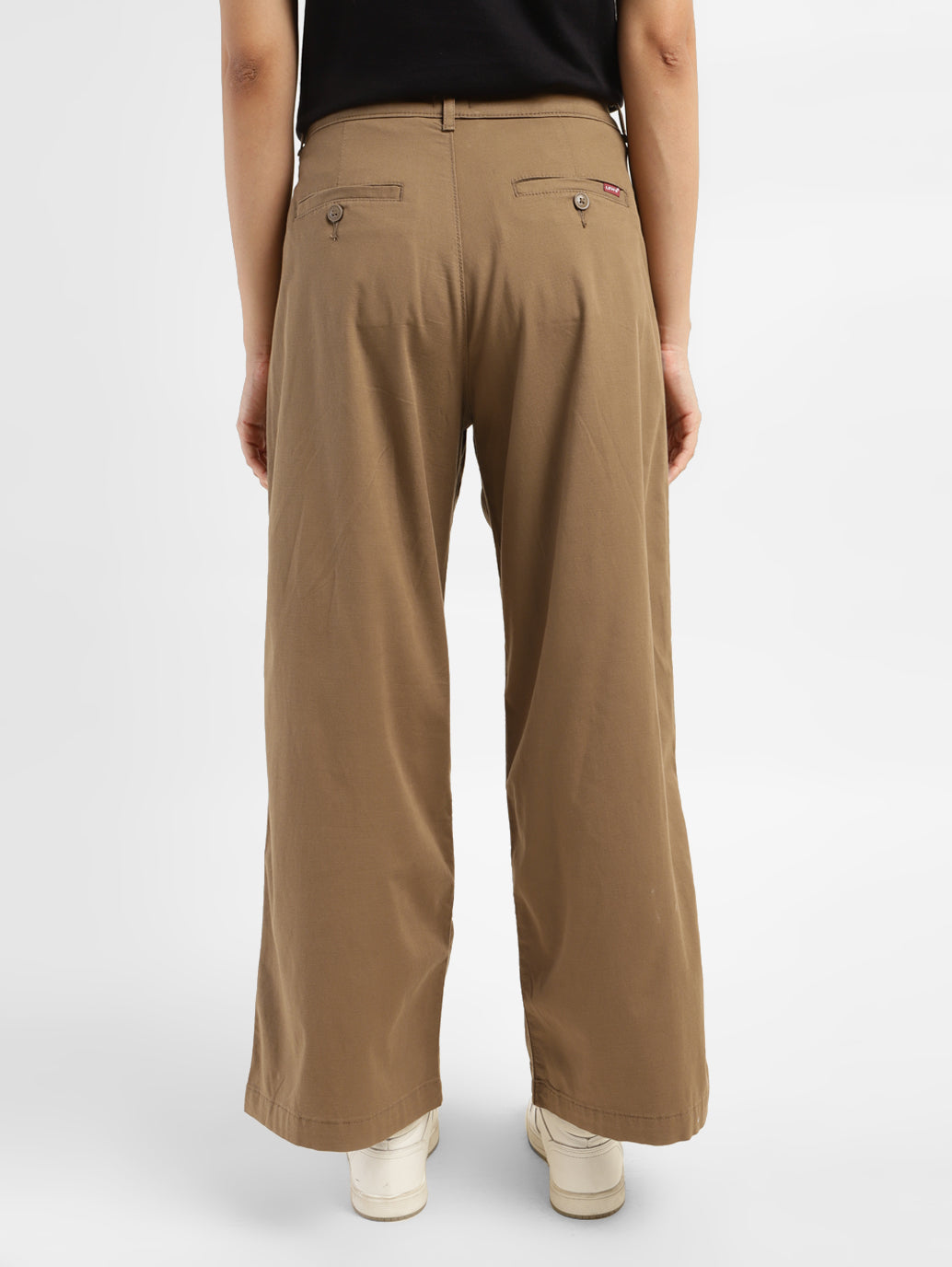 Women's High Rise Tan Wide Leg Trousers - cfcdc456-75f4-474b-9669-518891990c80 View