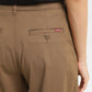 Women's High Rise Tan Wide Leg Trousers - BackDetails View