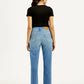 Women's Blue Ribcage Straight Fit High Rise Jeans - Back View