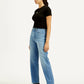 Women's Blue Ribcage Straight Fit High Rise Jeans - Side View