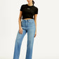 Women's Blue Ribcage Straight Fit High Rise Jeans - Styleshot View
