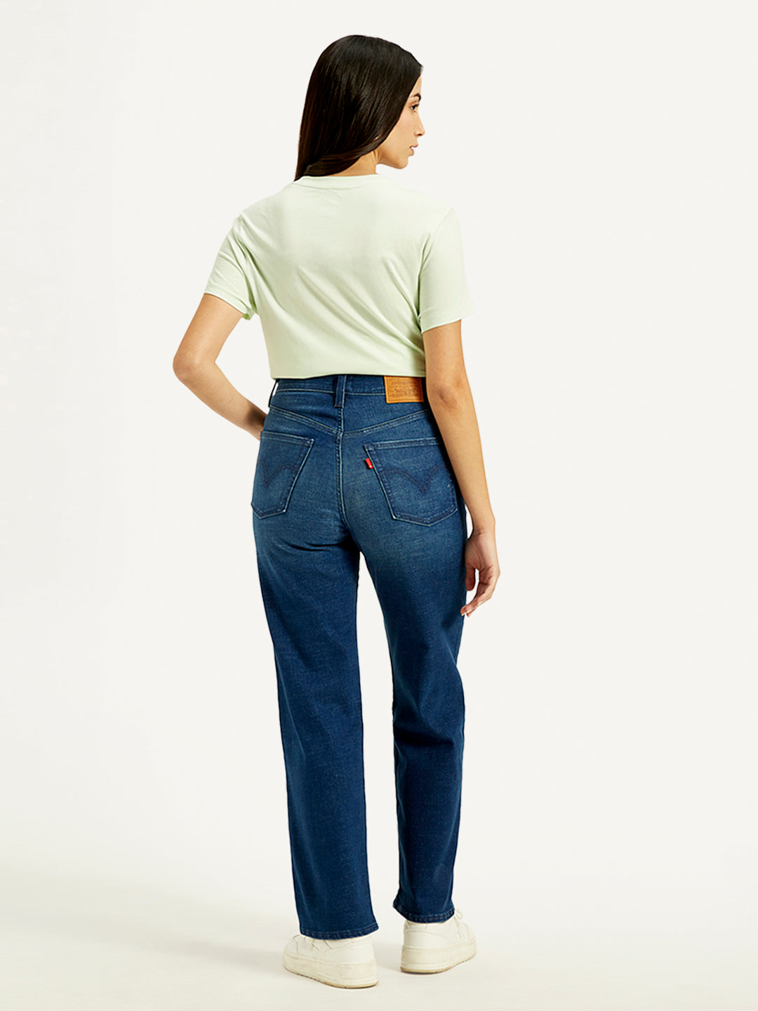 Women's Blue Ribcage Straight Fit High Rise Jeans - 20 View