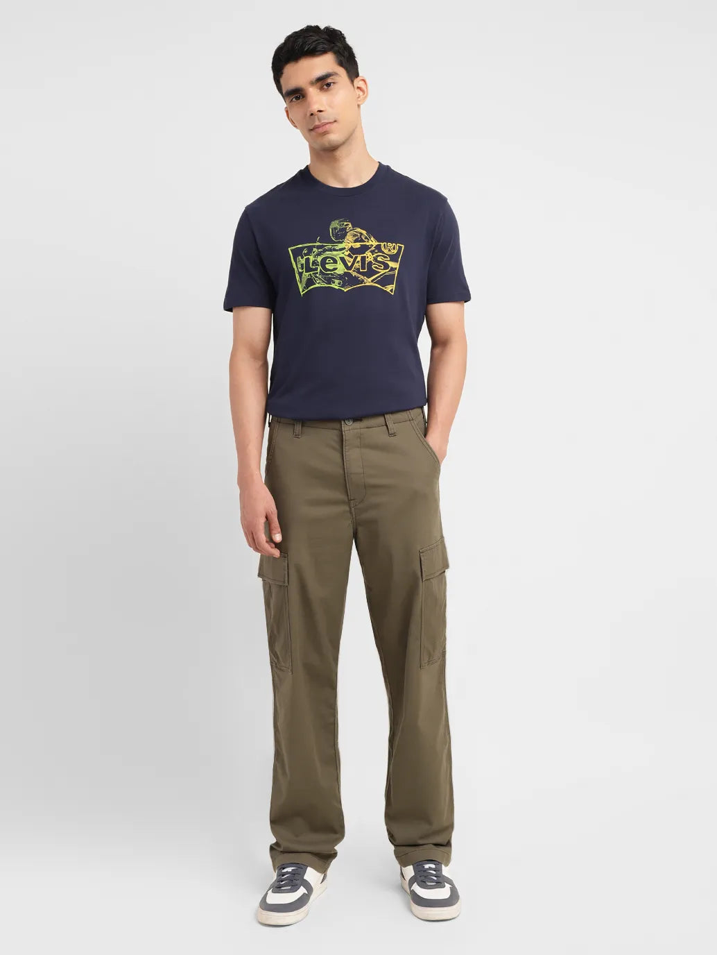 Men's Straight Fit Olive Cargo - 7e1b6c51-cda7-4bef-821f-9f4fb5e95274 View