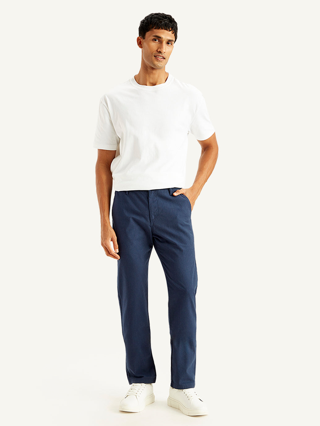 Men's Navy Slim Fit Chinos - 7472f45d-3b9b-44e4-be2b-9dffc8371ae9 View