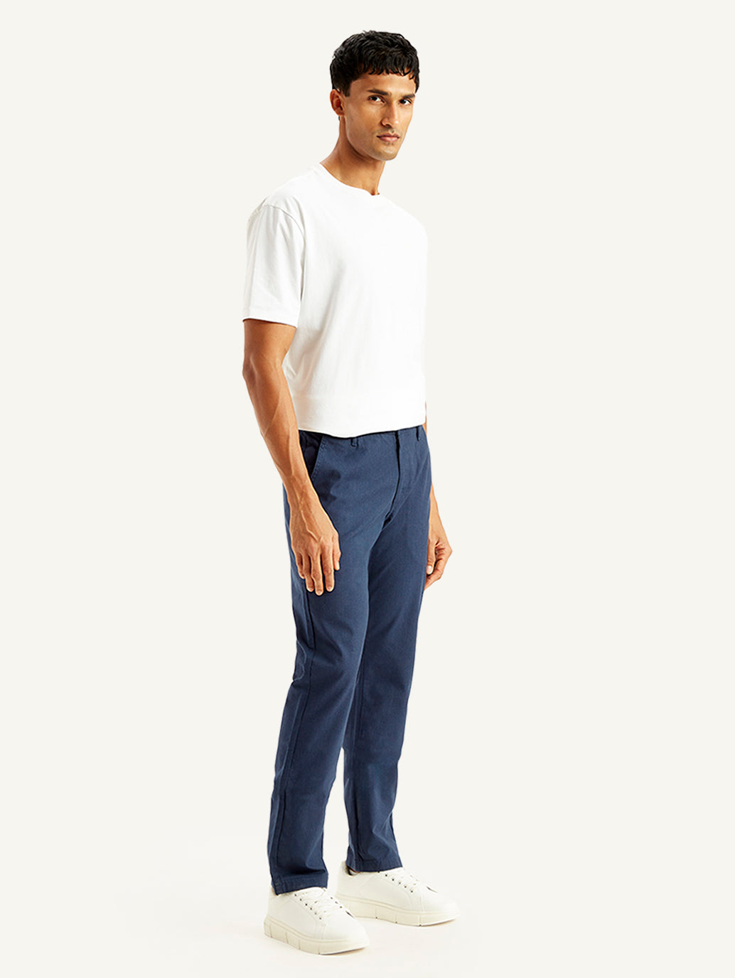 Men's Navy Slim Fit Chinos - 09dbc896-3d85-4438-8bed-708e4d6d7450 View