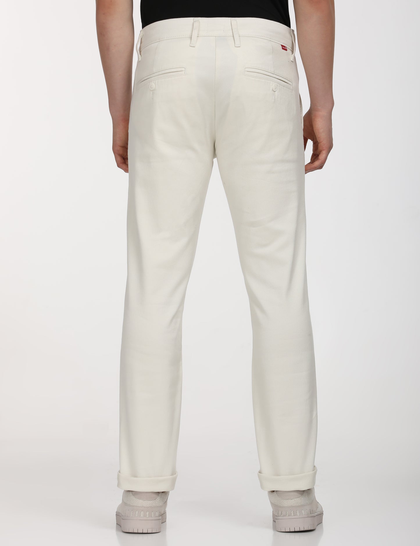Men's White Slim Fit Chinos - Back View