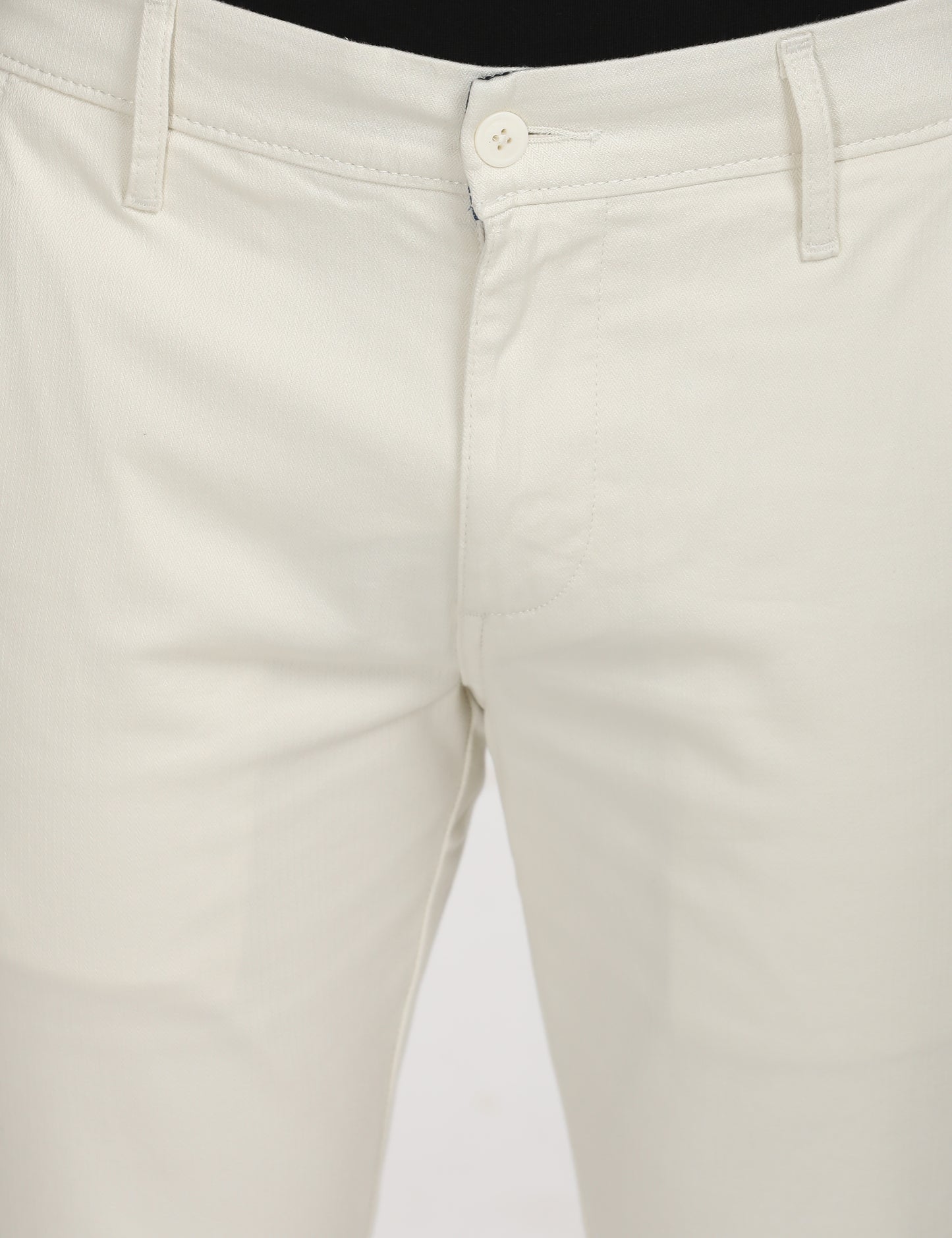 Men's White Slim Fit Chinos - deatil View