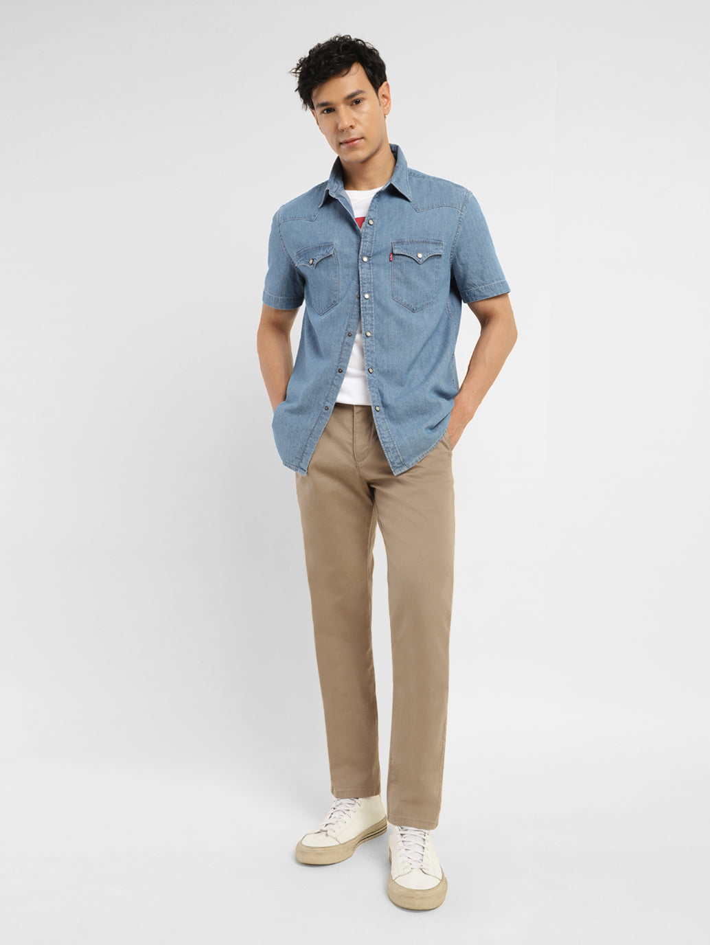 Men's 511 Brown Slim Fit Chinos - StyleShot View