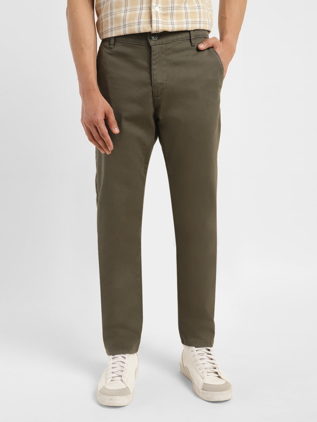 Men's Green Loose Fit Chinos - ed735c6e-5e64-4e0e-b316-ab09ec81c578 View