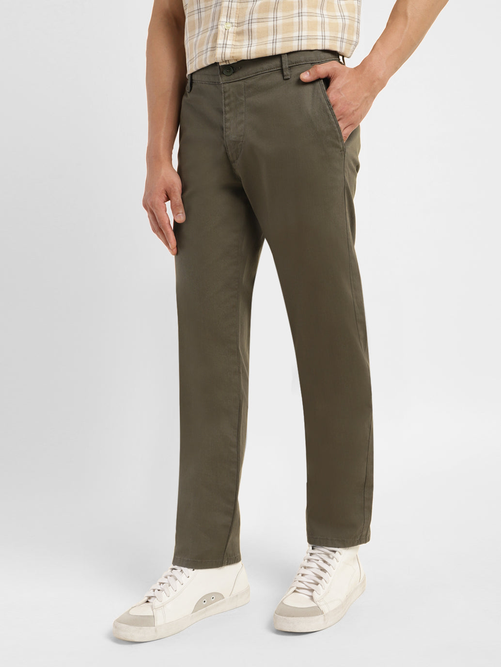 Men's Green Loose Fit Chinos - 040d3654-4844-4c06-b565-43a03b639e47 View