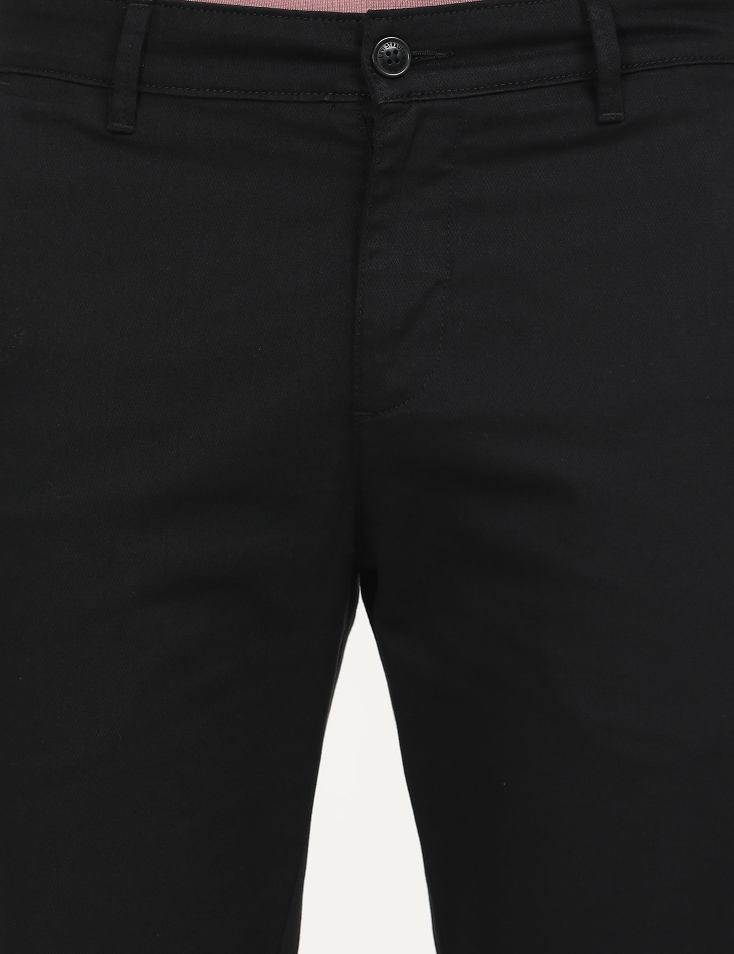 Men's Black Slim Fit Chinos - deatil View