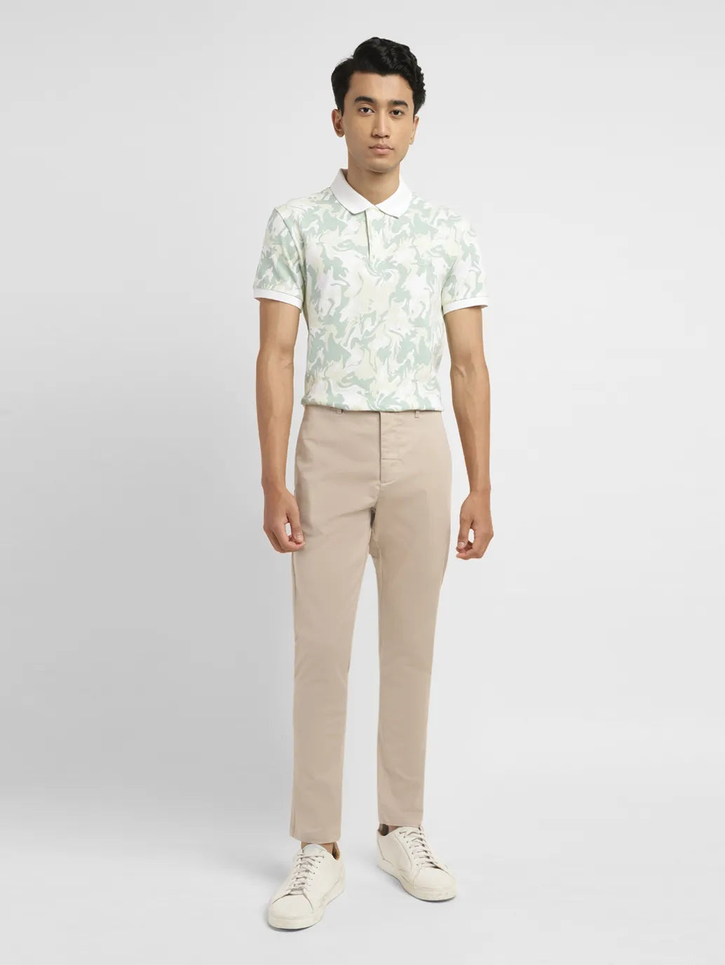Men's Beige Slim Fit Chinos - 9178a429-ca81-4ed0-be16-b20f7afffff3 View
