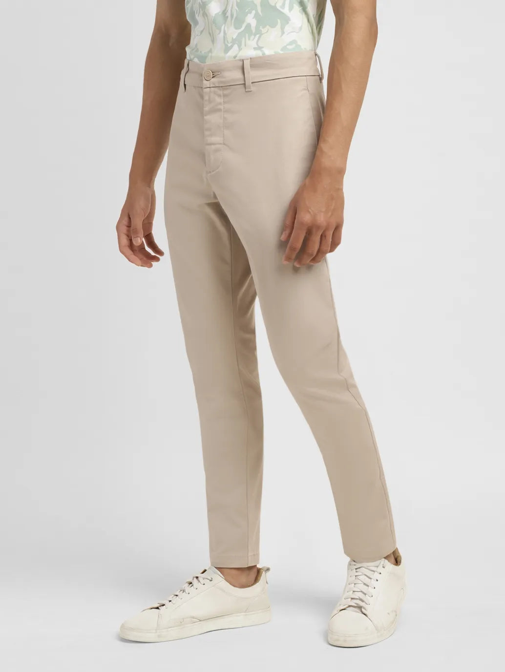 Men's Beige Slim Fit Chinos - 9da164df-db79-4e93-8599-5389ad63ea07 View