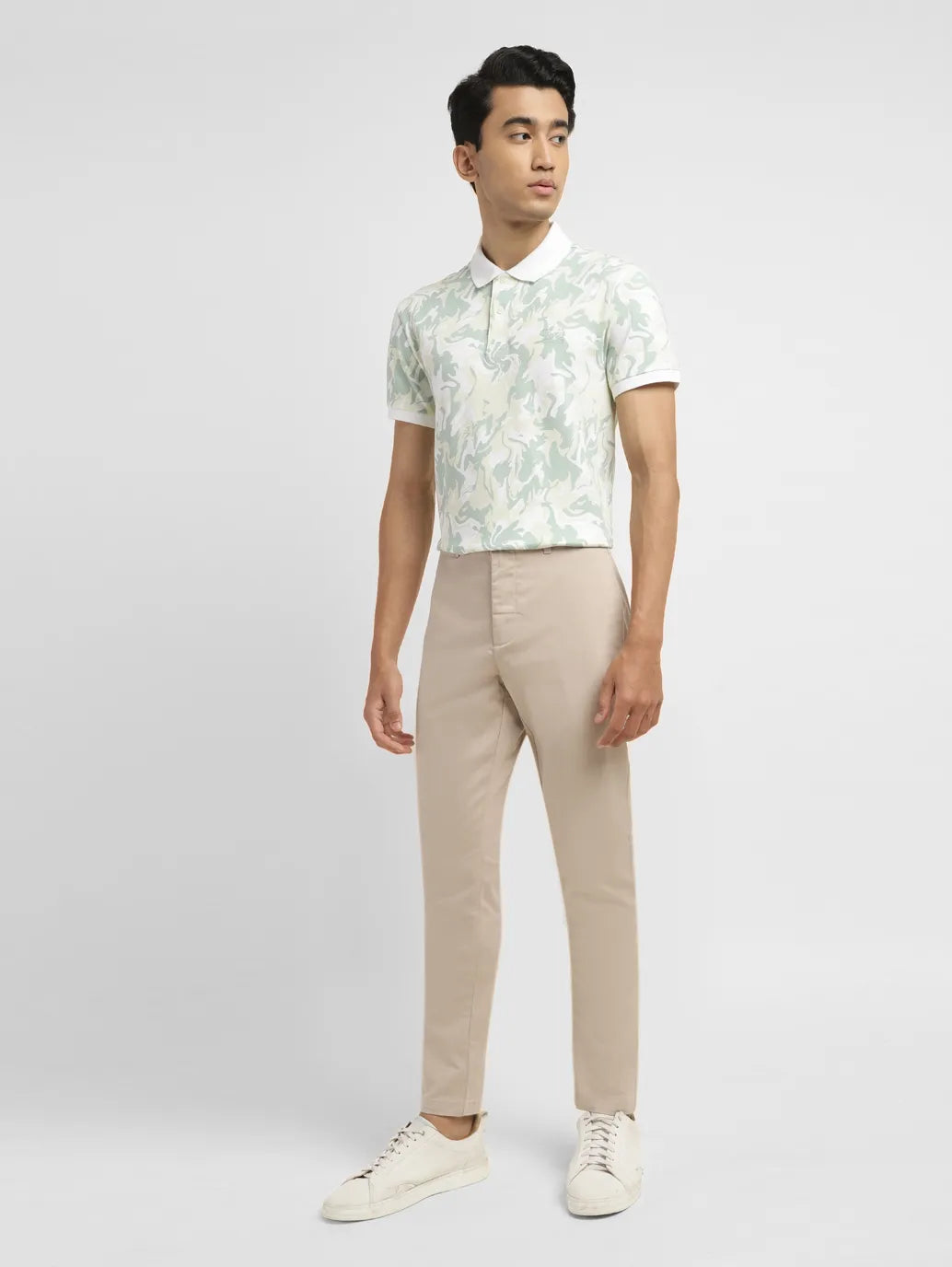 Men's Beige Slim Fit Chinos - b2f32f82-c13f-416c-a941-2feeac7a36b6 View