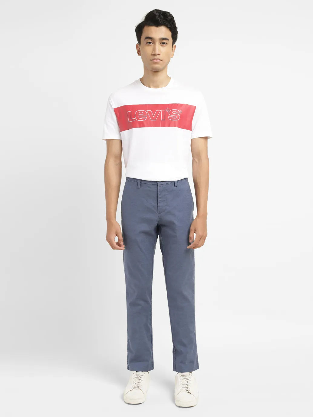 Men's Redloop Navy Slim Fit Chinos - 8a16080e-6596-4e53-9142-6e970d90c3d4 View