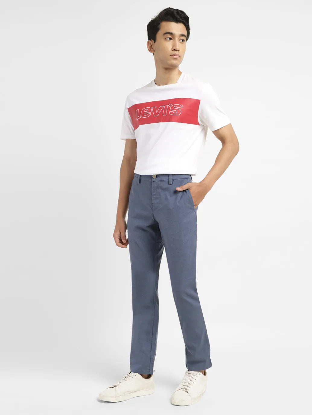 Men's Redloop Navy Slim Fit Chinos - 85c7a1ec-3479-4aa3-ac95-c788c4422976 View