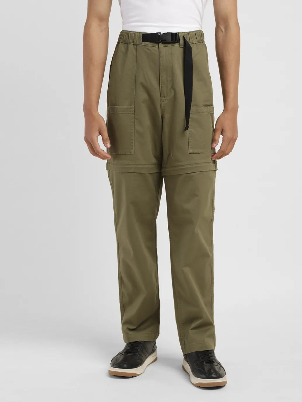 Men's Green Loose Fit Cargos - 99b0675f-fcb0-4b28-8f0c-dc827390819c View